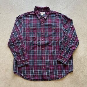 Duluth Trading Co Shirt Size XL Red Blue Flannel Plaid Button Down Workwear